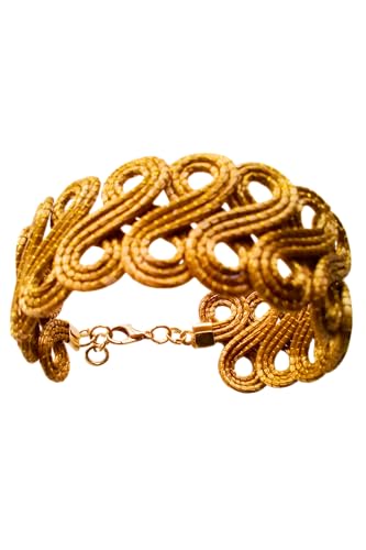 Bracelet Infinity Waves Nativilis : manchette bohème en herbe dorée pour vos vacances