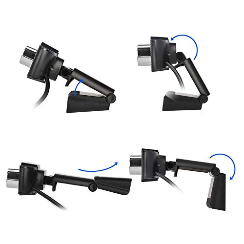 DishyKooker HD Webcam USB Camera Rotatable Video Recording Web Camera with Microphone for PC Compute