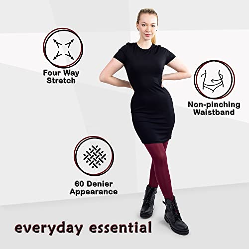 Image of Silky Toes Women's 60D Soft Opaque Tights 1-2 Pairs -Black White And Colored Stockings for Women