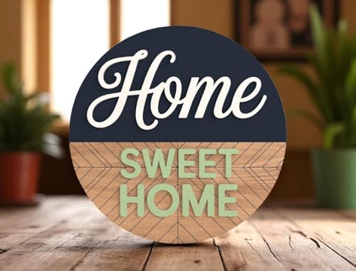 Image of MDF Wooden Name Plate Outdoor 30x30 cm - Personalized House Name Board