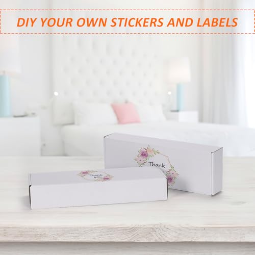 Image of HORLIMER 12x4x2 inches Shipping Boxes Set of 25, White Corrugated Cardboard Box Literature Mailer