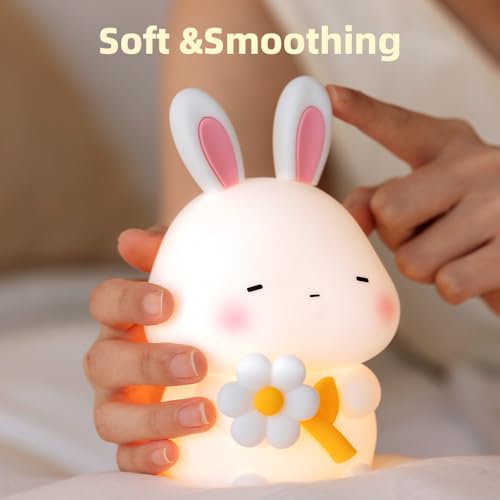 Lámpara de noche para niños con forma de conejo y cachorro miniatura 5
