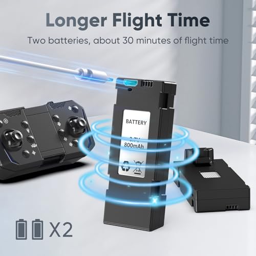 X-shop Foldable Drone with 1080P HD Camera for Beginners & Adults, FPV Live Video, One Key Start, Altitude Hold, 3D Flips, Gesture Selfie, 3 Speed Modes, 2 Batteries - Image 8