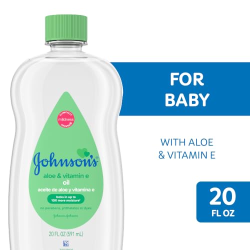 Image of Johnson's Baby Oil, Aloe Vera & Vitamin E, 20 fl oz, 6 Pack