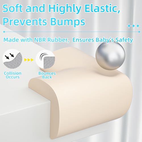 Image of ZOMPAGO Baby Proofing Edge & Corner Guards, 10 PCS Soft NBR Foam Safety Bumpers for Furniture, Strong Adhesive,No Residue,Protects Toddlers from Sharp Corners on Tables,Cribs,Fireplaces /Glass Surfaces