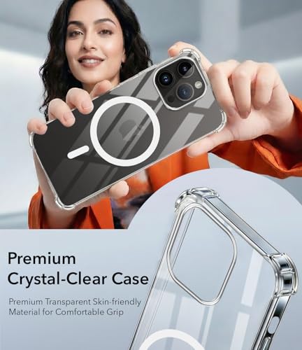 Image of Jkobi Shockproof Crystal-Clear Back Cover for Apple iPhone 14 Pro (Magsafe Wireless Support | Drop & Camera Protection | Hard Polycarbonate)