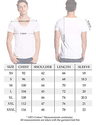 Zecmos V Neck T Shirts Mens Scoop Neck Short Sleeve Slim Fit Basic Tee Casual White M #TOP6
