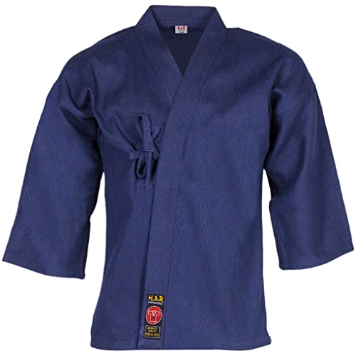 MAR | Traditional Kendo Gi Blue Hakama Jacket Japanese Style Kendo Jacket, Aikido Suit Iaido Jacket Martial Arts Uniform, Unisex Heavy-Weight Polycotton Fabric