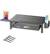 Amazon.com: UPGRAVITY Monitor Stand Riser with Metal Drawer, Metal ...