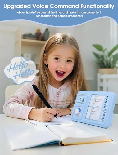 Safetect Visual Timer & ADHD Tool for Kids with Voice Command, Visual Schedule for Kids with Autism,Task Timer with Chore Chart Board for Home, School, Classroom, Desk - Image 4