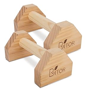 BRITOR Wooden Parallettes Gravity Fitness, Mini Handle Pumps, Push Ups for Fitness, Gymnastics, Aerobics, Bodybuilding-Non-slip and Durable