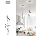 Vloitgol Spiral Led Pendant Light Fixtures, 5500K Cold White Modern Led Pendant Light Kitchen Island, Adjustable Height Kitchen Island Lights Fixtures for Dining Room Kitchen Bedroom Sink