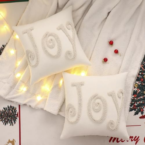 Tosleo-Christmas-Pillow-Covers-Beige-Christmas-Joy-Throw-Pillow-Cover-18-x-18-inch-Set-of-2-Christmas-Party-Decor-Winter-Holiday-Embroidery-Cushion-Case-for-Sofa-Couch-Bed-Living-Room Tosleo Christmas Pillow Covers Beige Christmas Joy Throw Pillow Cover 18 x 18 inch Set of 2 Christmas Party Decor Winter Holiday Embroidery Cushion Case for Sofa Couch Bed Living Room