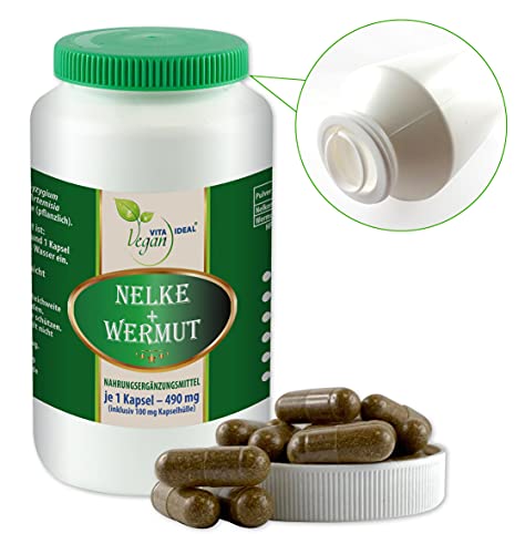 Vitayideal Vegan® Nalle + Wermut (syzygium aromaticum, Artemisia absinthium) 120 plantaardige capsules van elk 490 mg… - Image 3