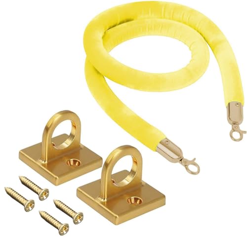 Corde de velours fixée au mur barrières suspendues et kits crochets de file d'attente