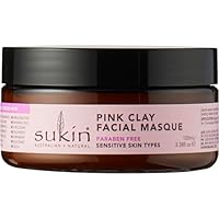 Sukin Sensitive Pink Clay Facial Masque 100mL, Gently Extracts Impurities & Environmental Pollutants with Pink & Red Clay, Tasmanian Pepper & Chamomile, Australian Made & Owned, Vegan, Cruelty-Free
