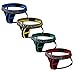 Produktbild JOCKMAIL 4 Stück/Pack Sexy Herren Slips Unterwäsche Herren Suspensorium Pack Super Sexy Gittergewebe Männer Suspensorium Pack (XXL, Rot + Blau + Grün + Gelb)