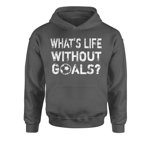What's Life Without Goals Soccer Futbol Youth-Sized Hoodie, Soft Fleece, Comfortable Fit, Trendy Graphic Design