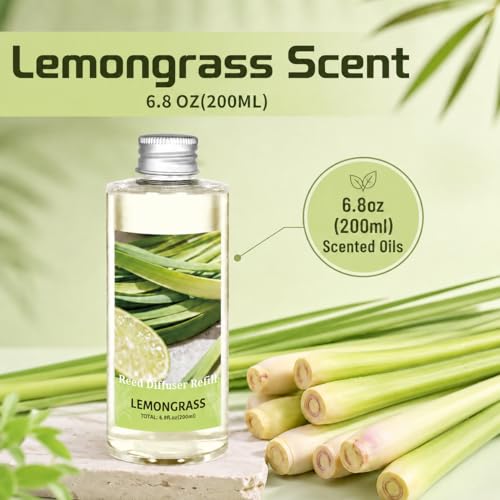Image of STRN Lemongrass Reed Diffuser Oil Refill, Diffuser Refills with Stick 200ML
