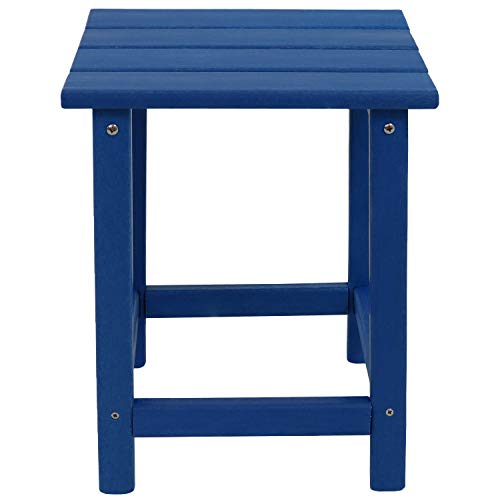Sunnydaze All-Weather Blue Outdoor Side Table - Modern Square Adirondack Side Table - Stylish Patio Furniture Accessory - Perfect For Yard, Patio, Garden And Poolside #TOP4