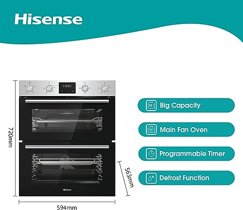 Hisense BID79222CXUK Built Under Electric Double Oven - Stainless Steel - A/A Rated, Extra Large