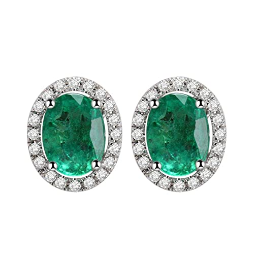 Boucles d'oreilles fiançailles émeraude 2,5 CT éclat durable