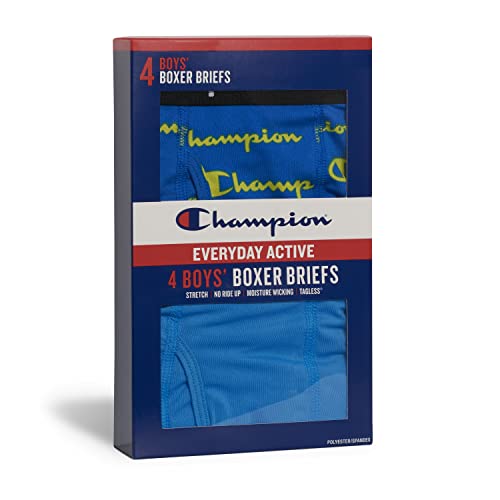 Champion boys Boys Everyday Active Lightweight Stretch Boxer Briefs - 4 Pack