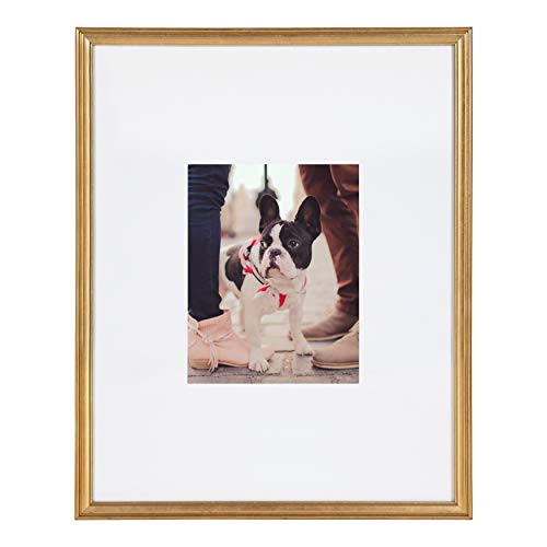 Kate And Laurel Adlynn Wall Picture Frame Set, 16" X 20" Matted To 8" X 10", Gold, Set Of 3 #TOP1