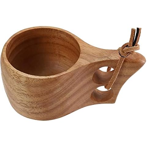 Kyowoll Nordic Style Handmade Kuksa Rucksack Holzbecher Kaffeetasse Cover