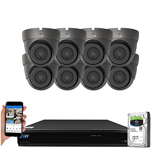Free Shipping 🛒 GW Security Cameras System 8CH (3840x2160) HD-TVI 4K CCTV DVR Recorder 2TB HDD with 8 Weatherproof 3840TVL 8.0MP 100ft Night Vision UltraHD 4K Dome Surveillance Cameras, Email Alert with Snapshot