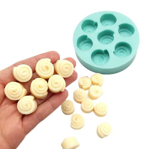 Cinnamon rolls mold 7 Cavities - Miniature cinnamon rolls silicone mold Soap molds Wax molds Waxmelts mold Wax melt molds NC002