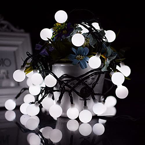 Weihnachtslichter, Girlande, Kugeln, Weihnachtsdekoration für Zuhause, solarbetrieben, LED-Lichterkette, Gartendekoration, Neujahrsdekoration (Farbe: rotes Glas, Größe: 12 m, 100 LED)