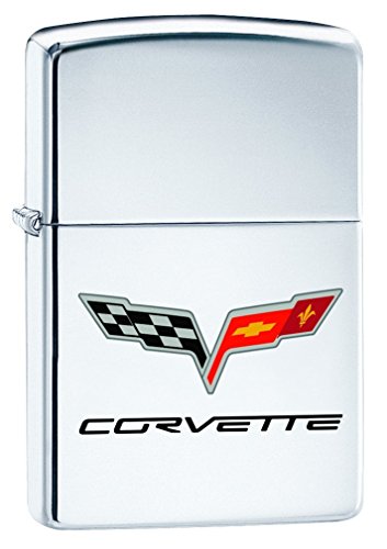 Encendedor Zippo Chevy Corvette cromo alto brillo miniatura 1