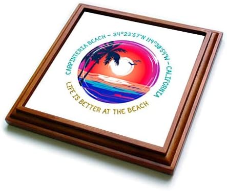 3dRose Carpinteria Beach, California. Life is better at the beach gift - Trivets (trv-361787-1)
