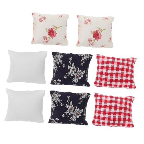 Hohopeti 8個かわいいミニチュア枕 ドールハウス用装飾品 ホームデコレーシ