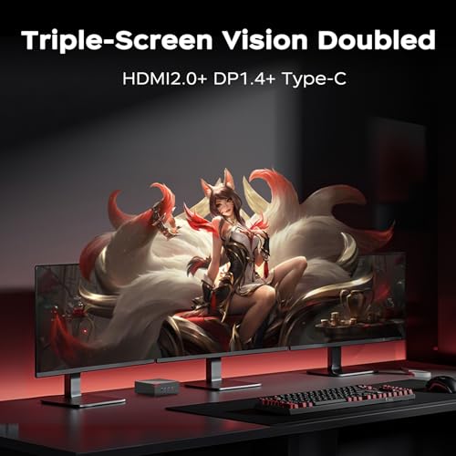 ACEMAGICIAN AM06 Pro Mini PC, AMD Ryzen 7 5825U (8C/16T, bis zu 4.5Ghz),32GB DDR4 512GB M.2 SSD Mini Computer mit W11 PRO | 4K Triple Display | Type-C | Dual Ethernet | WiFi 6 | BT 5.2