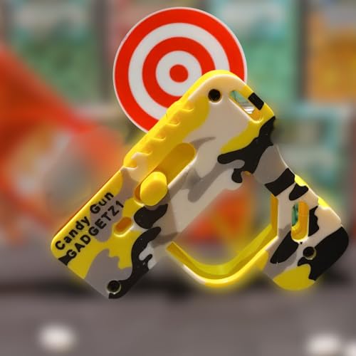 Candy Toy Gun Shooter - Wow... Shoots FAR & Fast! Loaded with Fun! 3D Printed Premium Toy Gun: Shoots Candy FAR Ships Today (Yellow Camo)