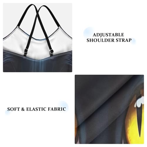 Black Cat Girl Halter Swimsuit, Summer Beach Swimsuit, 3-103