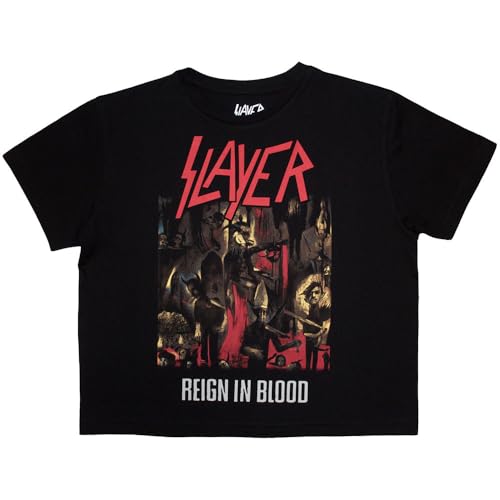 Rock Off officially licensed products Slayer Reign in Blood Crop Top Size M
