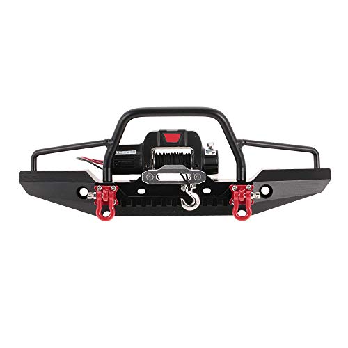 Pare-chocs avant en métal avec treuil et LED pour TRAX4 et SCX10II 90046