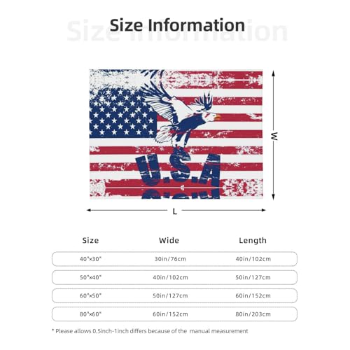 Couverture drapeau américain et aigle en flanelle pour lit et camping - 8