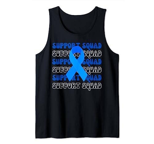 Support Squad Als Awareness Mes Flor de lazo azul Camiseta sin Mangas