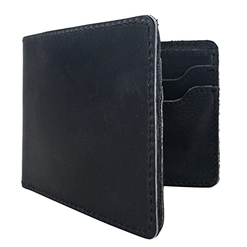Hide & Drink, Classic Wallet, Storage Case for Identification, Multiple Card Slots, Bifold Wallet, Travel Accessory, Full Grain Leather, Handmade, Charcoal Black2