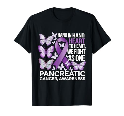 Corazón a Corazón Cinta Púrpura Concientización del Cáncer de Pán Camiseta