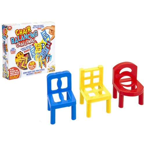 Balancing Chair Game in Printed Box (48 Pieces) - Great for Bonding & Parties, Idea