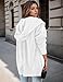 Zilcremo Womens Hooded Cardigan Fuzzy Jacket Winter Open Front Fleece Coat Outwear with Pockets White L