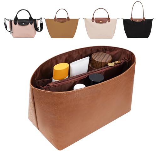ETTP Organizador de bolsa para Le Pliage, ultra leve, impermeável, DupontPaper le pliage (marrom, médio)