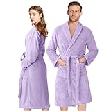 BSMKD Albornoz de Forro, Bata de Baño de Felpa para Hombre y Mujer, Ropa de Descanso para Invierno, Cómoda y Cálida,...