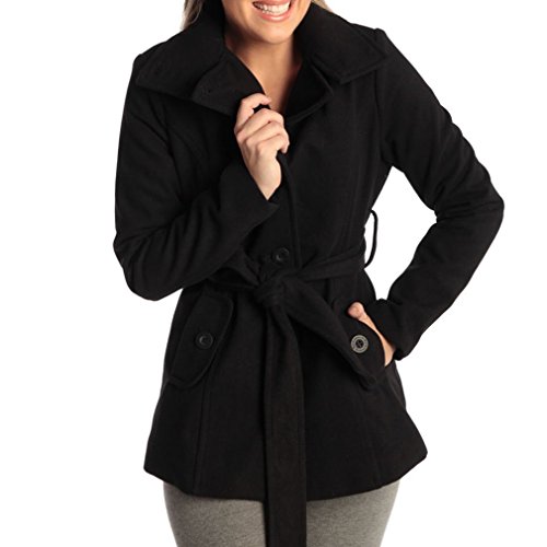 Alpine Swiss Bella Womens Wool Coat Button Up Jacket Belted Blazer3