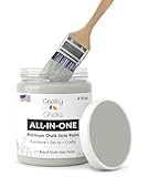 Chalky Chicks 4 Fl Oz Matte Normandy (Light Gray) Chalk Paint for Furniture Without Sanding - No Prep Furniture Paint No Sanding All in One for Crafts, Wood, Walls, Cabinet, Metal, Dresser, Farmhouse